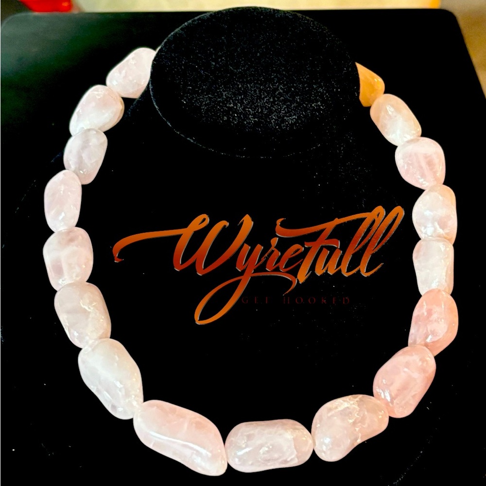 Chunky Rose Quartz Choker Necklace